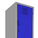 Locker metálico dual grande - 1 puerta azul